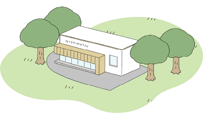 西松の社屋イラスト